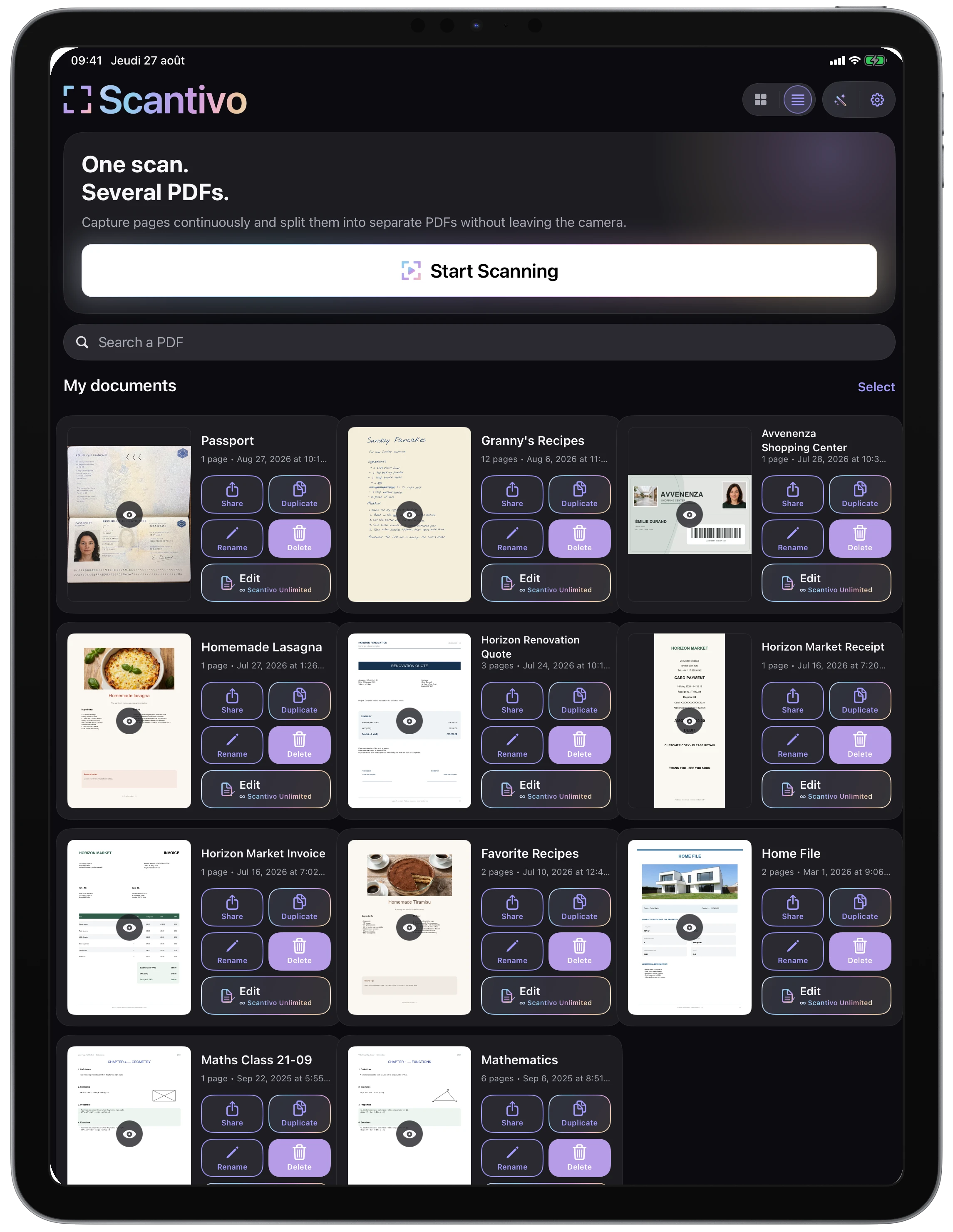 Detailed library on iPad