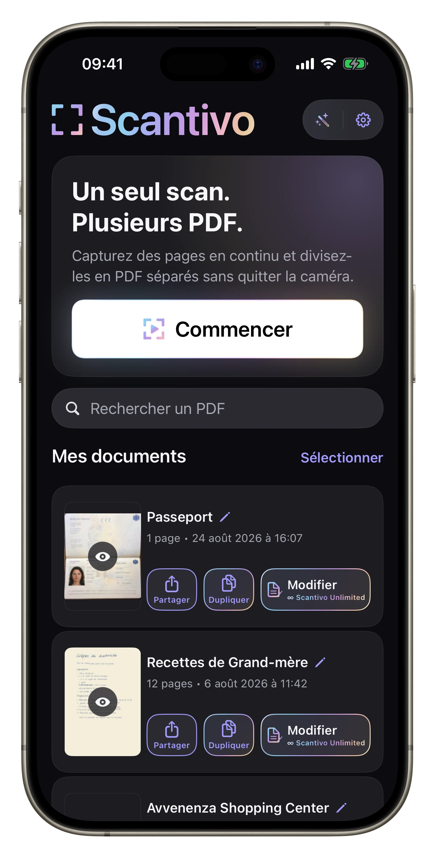 Des actions toujours explicites — En affichage détaillé, chaque icône est accompagnée de son libellé pour identifier immédiatement l’action.