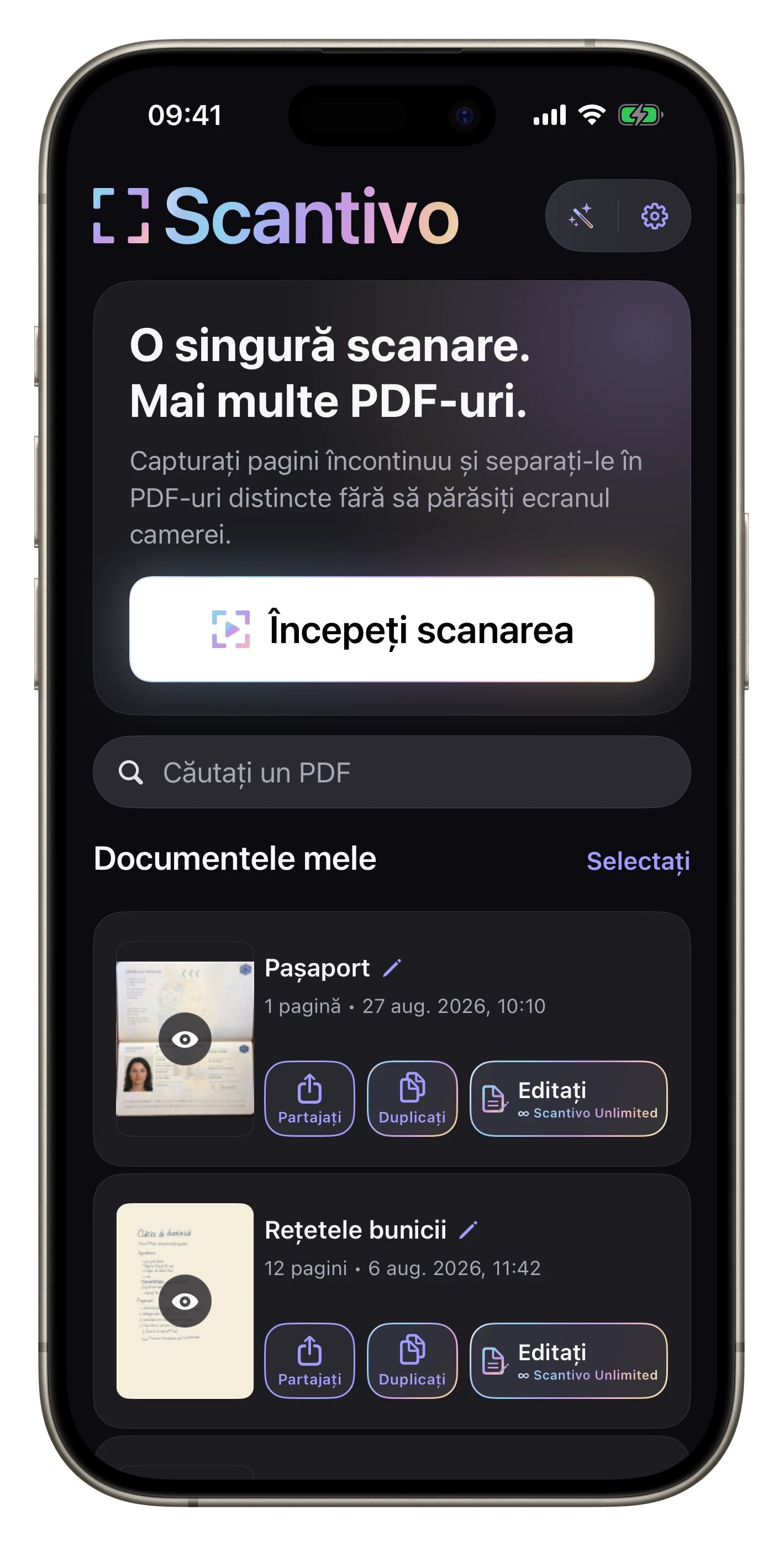 Întotdeauna acțiuni explicite — În afișarea detaliată, fiecare pictogramă este însoțită de eticheta sa pentru a identifica imediat acțiunea.